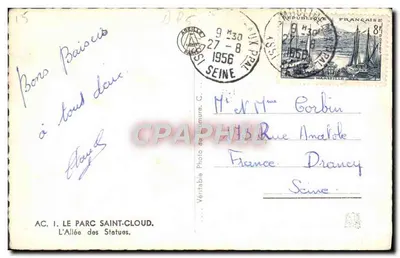 Park Saint-Cloud — Aleja Statuji — AC. I. Wydawca nieznany — Rewers