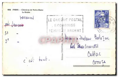 Gargouilla di Notre-Dame — Parigi — Éditions Chantal — Verso
