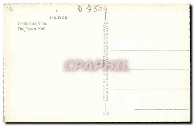 O Hôtel de Ville — Paris — Éditions de Liva Estel — Verso