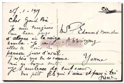 Colmar i. E. Stacja — widok budynku stacji i alei — wydawca nieznany — Rewers