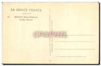 Rouen — Vieilles Maisons — Éditions d'Art YVON — Verso