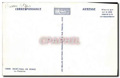 Fontanna — Saint-Paul-de-Vence — Wydawnictwo Adia — Rewers