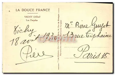 Vichy (Allier) — Pergole — Wydawnictwo Sztuki Yvon, Paryż — Rewers