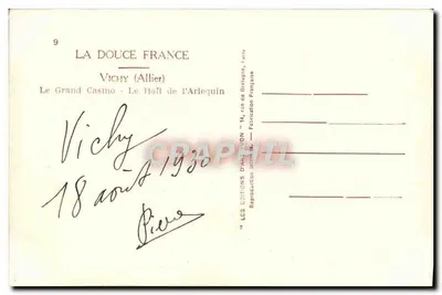 Wielki Kasyno - Hala Arlequina — Vichy (Allier) — Wydawnictwo D'Art Yvon — Rewers