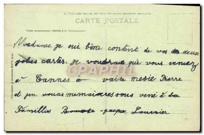 CANNES - Promenade de la Croisette — uitgever Salouan Grinato, n° 552 — Achterkant