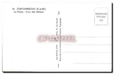 Fontainebleau — Cour des Adieux — Les Éditions d'Art — Verso