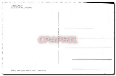 Interlaken — Basen Strandbad z Jungfrau — Wydawnictwo H. Steinhauer, Interlaken — Rewers