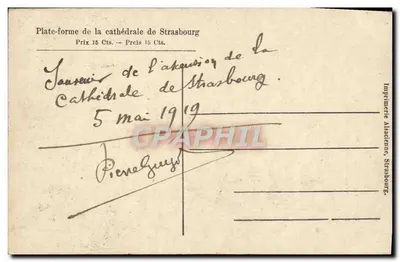 Strasbourg — Widok z platformy katedry — Drukarnia Alisedenne, Strasbourg — Rewers