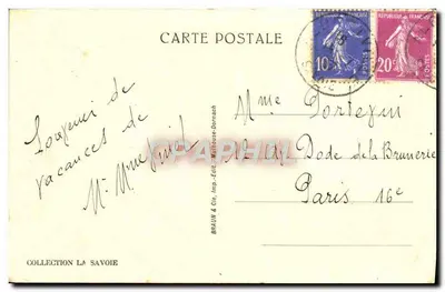 As Gorges do Arly — vista das gorges e do curso d'água — editor Braun & Cie, n° 12943 — Verso