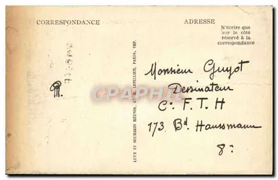 Tarjeta postal antigua Dieppe El Casino y la Playa — Reverso