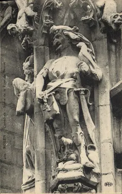 Cathédrale — Statue de la Tour de Beurre — Rouen — B.D. — n°409
