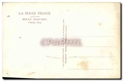 Rouen — Vieille Rue — Les Éditions d'Art 'La Douce France', Paris — Verso