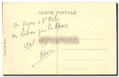 Costa da Esmeralda — As margens da Rance — O Ponte de Lessart — 1907 — Verso