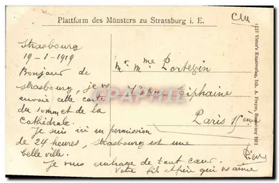 Strasbourg — Katedra — widok z czterech wież — Rewers