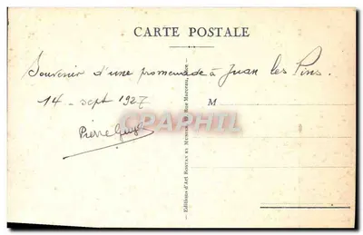 Juan-les-Pins — De Strand en de Villas. Winter- en Zomerocht. — RM, n°610 — Achterkant