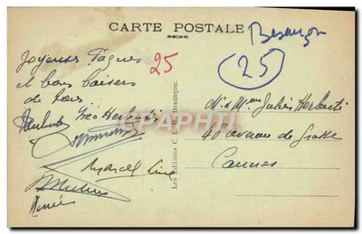 Besançon-les-Bains — Most Przecinający i Katedra św. Marii Magdaleny — Wydawnictwo C. L. Besançon, nr 187 — Rewers