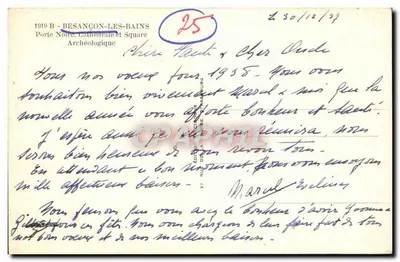 Besançon-Les-Bains — Catedral e Praça — n° 989 — Verso