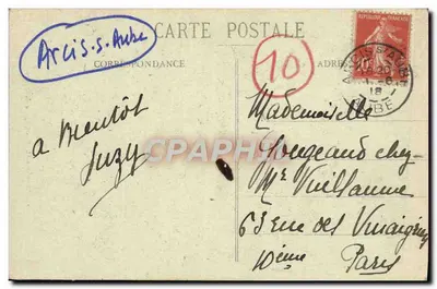 Arcis-sur-Aube — Katedra (XVI wiek) — L. Drouet, litografia, wyd. — Rewers