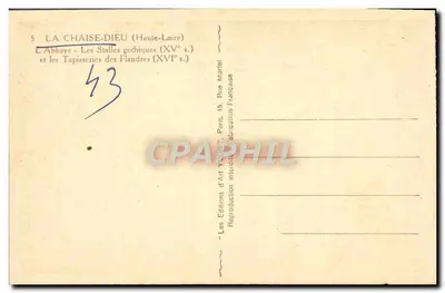 Abdij van La Chaise-Dieu (Haute-Loire) — De gotische banken (15e eeuw) en de Vlaamse tapezeringen (16e eeuw) — Edities d'Art Yvonne, Parijs — Achterkant