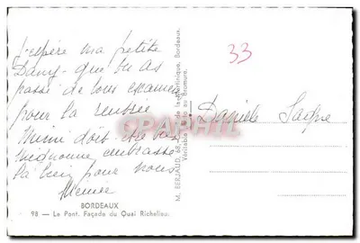 Bordeaux — Il Ponte del Quai Richelieu — M. Berjaud, editore — Verso