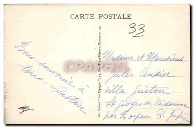 Bordeaux - A Catedral e a Torre Pey-Berland — edição Cartas 'La Cigogne' — Verso