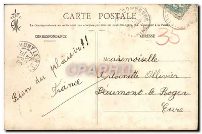 Jezioro i Zamek Combourg — Bretania — Kolekcja E. Hamonic, nr 715 — Rewers