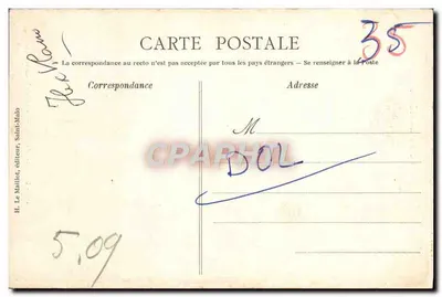 Dol-de-Bretagne — A nave da Catedral — H. Le Maillo, editor, Saint-Malo, n°648 — Verso