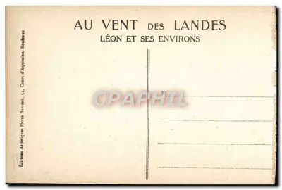 Rodovia de Léon para Vielle — Vista da estrada cercada por árvores — Gabriel Dufau — Verso
