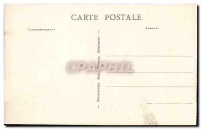 Praia em St-Brevin-les-Pins — banhistas e tendas listradas — Fototipia Jehl-Pourzin, Mortagne — Verso