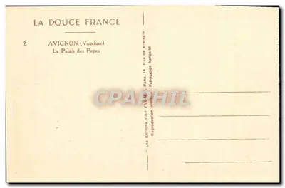 Avignon — Pałac Papieski — Les Éditions d'Art YVCN, Paryż — Rewers