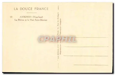 Avignon (Vaucluse) — De Rhône en de Brug Saint-Bénézet — Les Éditions d'Art Yvon, Parijs — Achterkant