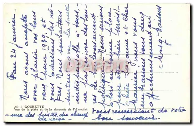 Widok pistej i zjazdu Amoulat — Gourette — F. Lesaffre — Rewers
