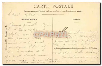 Le Portel (P.d.C.) - Łódź rybacka i wybrzeże w kierunku Boulogne - E.S. — Rewers