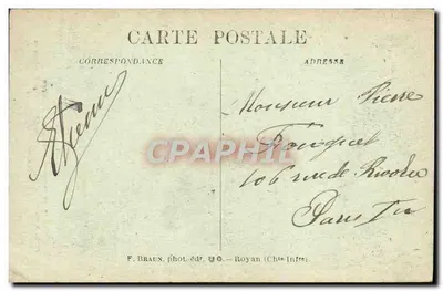 Drzwi Renesansowe — Dziedziniec Kaszerni Taillebourg — F. Braun, Royan (Charente-Inférieure) — Rewers