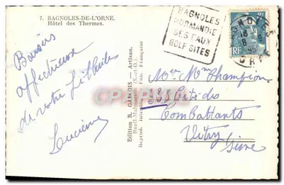 Hotel Termalny — Bagnoles-de-l'Orne — Wydawnictwo R. Galmaison — Rewers