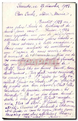 Dziewczyna w różowej sukience trzymająca gałęzie wróbla — DÉDÉ 170 — Rewers