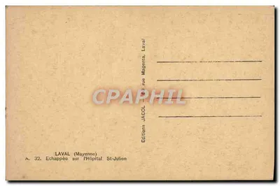 Laval (Mayenne) — widok na Szpital św. Julianna — Wydawnictwo JACOL, Laval — Rewers