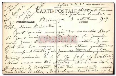 Besançon Historyczne — Katedra Najświętszej Maryi Panny i wieża dawnej abbatii benedyktynów św. Wincentego — Kolekcja Artystyczna, zdjęcie Ch. Leroux — Rewers