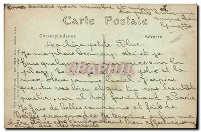 Carantec (Finistère) — Visão da Praia Branca e Perspectiva de Saint-Pol-de-Léon — n° 1632 — Verso
