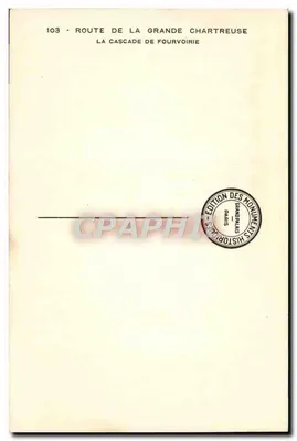 Trasa Grande Chartreuse — Kaskada Fourvoirie — Wydawnictwo Monuments Historiques, Paryż — Rewers