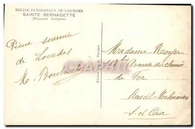 Statua św. Bernadett — Parafia Lourdes — Wydanie parafialne — Rewers