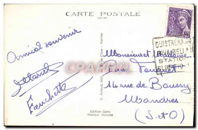 Ouistreham-Riva-Bella (Calçados) — Yacht al Porto — G. Artaud, edito da Gaby — Verso