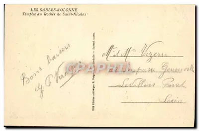 Les Sables-d'Olonne — Tempestade no Rocher de Saint-Nicolas — Edição artística R. Bergéchile — Verso