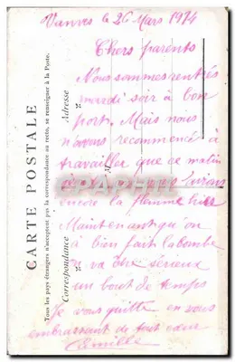 Paryż - Gare du Nord — widok głównego budynku z napisem 'CHEMINS DE FER DU NORD' — wydawca nieznany — Rewers