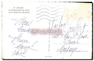 Dinard — Promenada Sojuszu i Wyspa Moulinet — Réal-Photo — Rewers