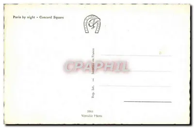 Place de la Concorde — nuit — éditeur Gani — Verso