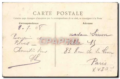 Blois — Vista scattata dal Boulevard Daniel Dupuis — B.F., Parigi, n° 116 — Verso