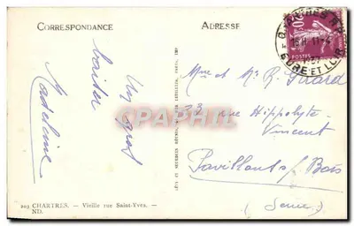 Chartres — Igreja de Nossa Senhora — editor Lévy e Neubruein, n° 203 — Verso