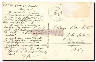 I Pirenei — Le Cascate di Maubourat — Cauterets — Bloc frères, Bordeaux, n°55 — Verso