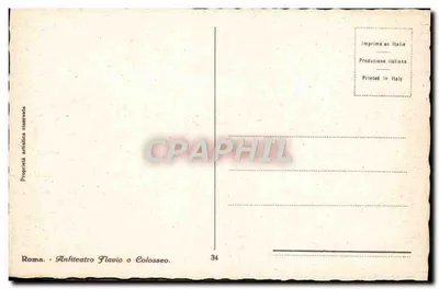Coliseu de Roma — vista panorâmica — Imprensa italiana, n°34 — Verso